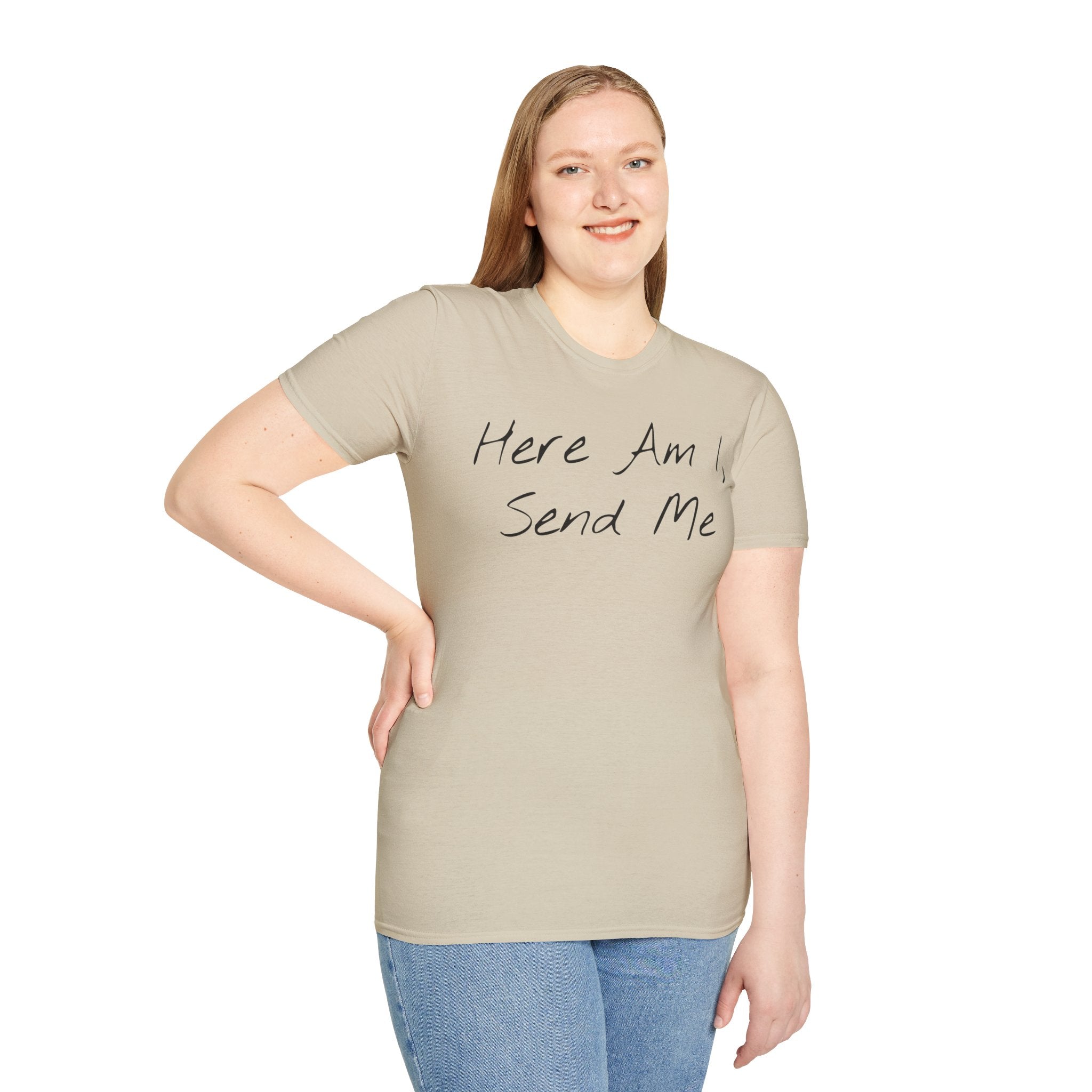 "Here Am I" T-Shirt - Black Letter