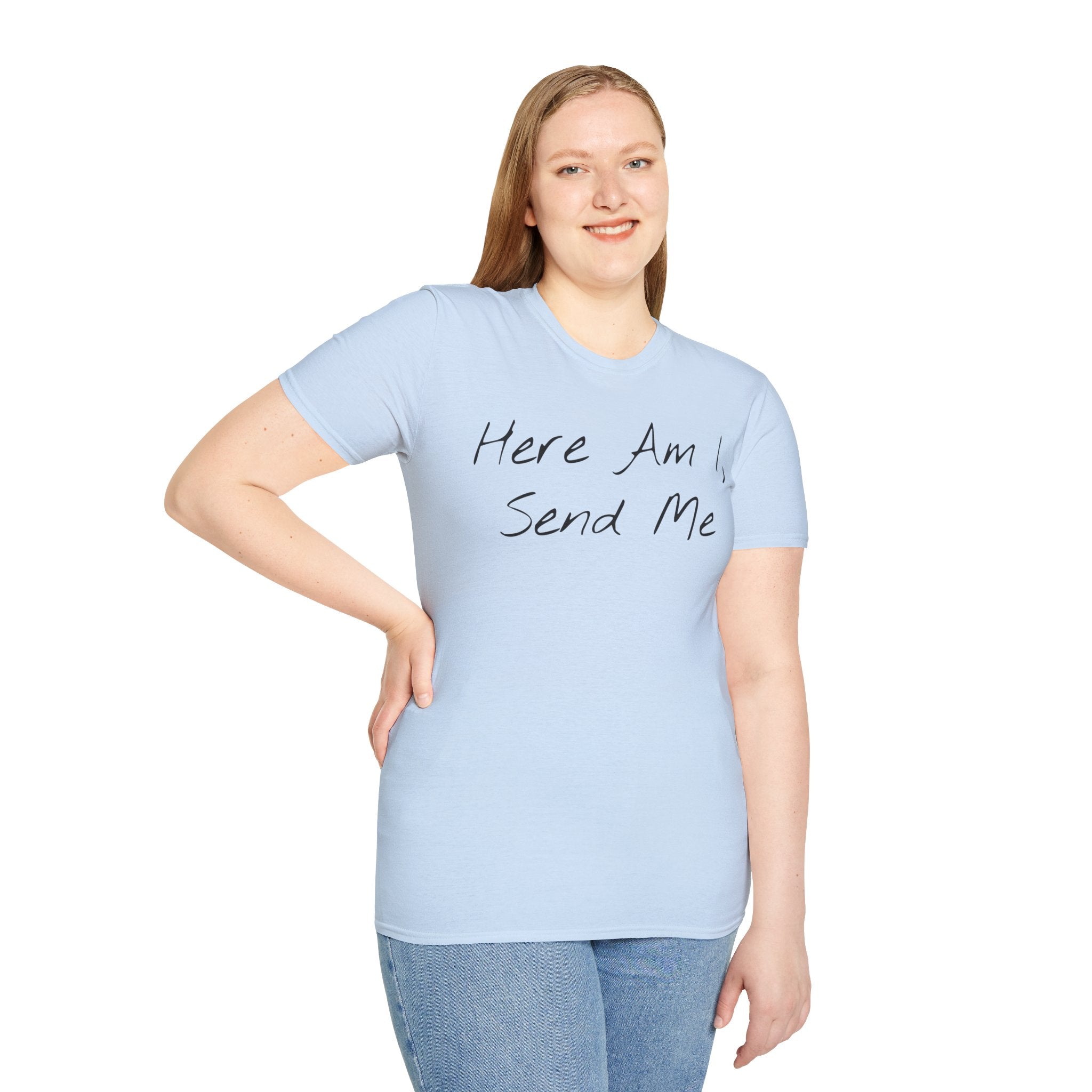 "Here Am I" T-Shirt - Black Letter
