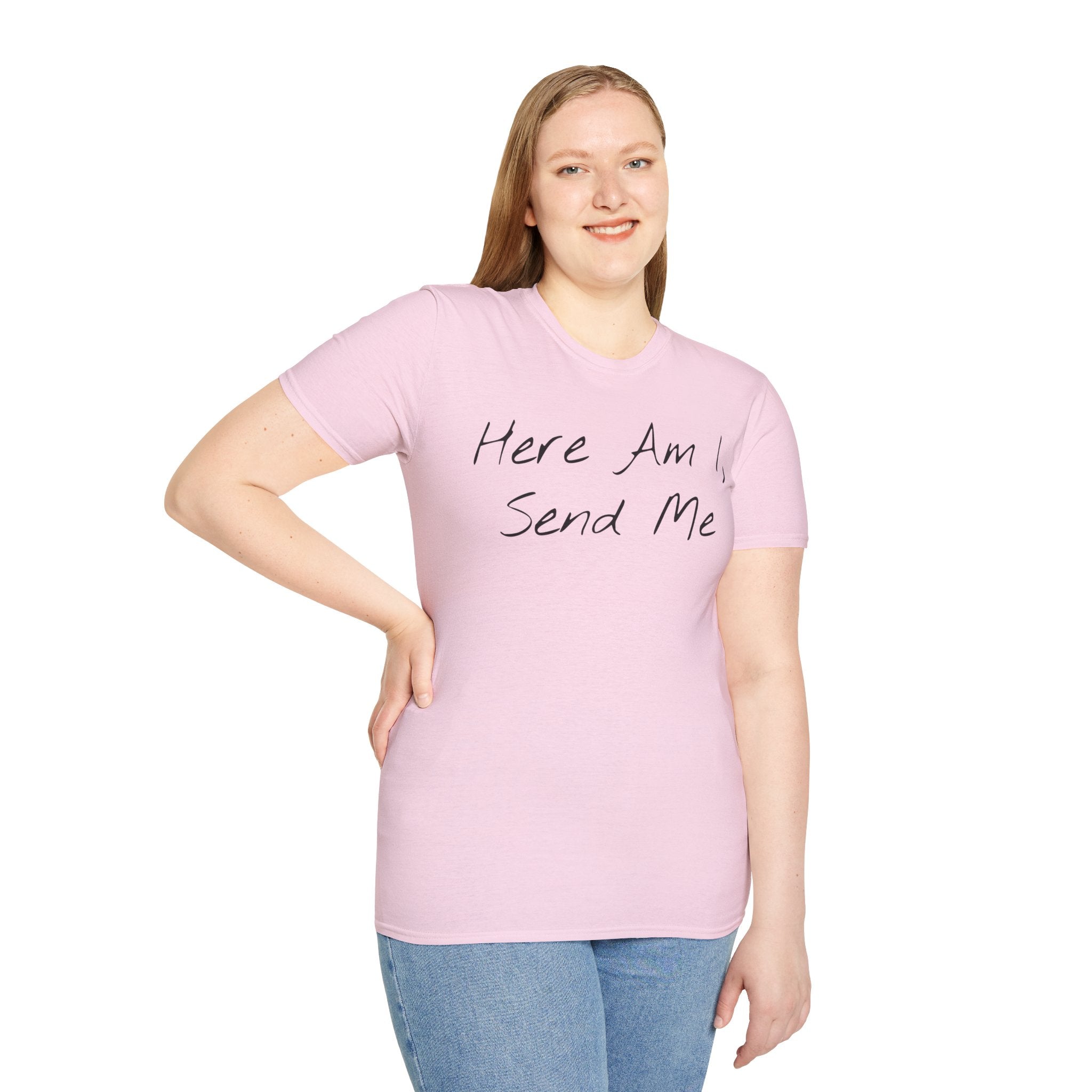 "Here Am I" T-Shirt - Black Letter