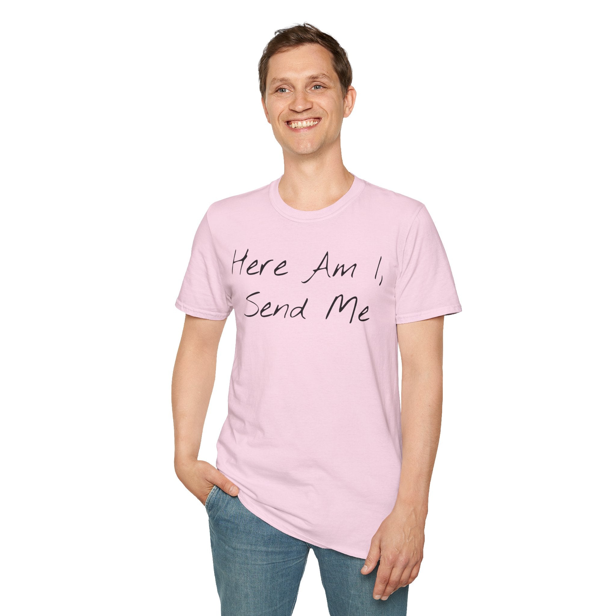 "Here Am I" T-Shirt - Black Letter