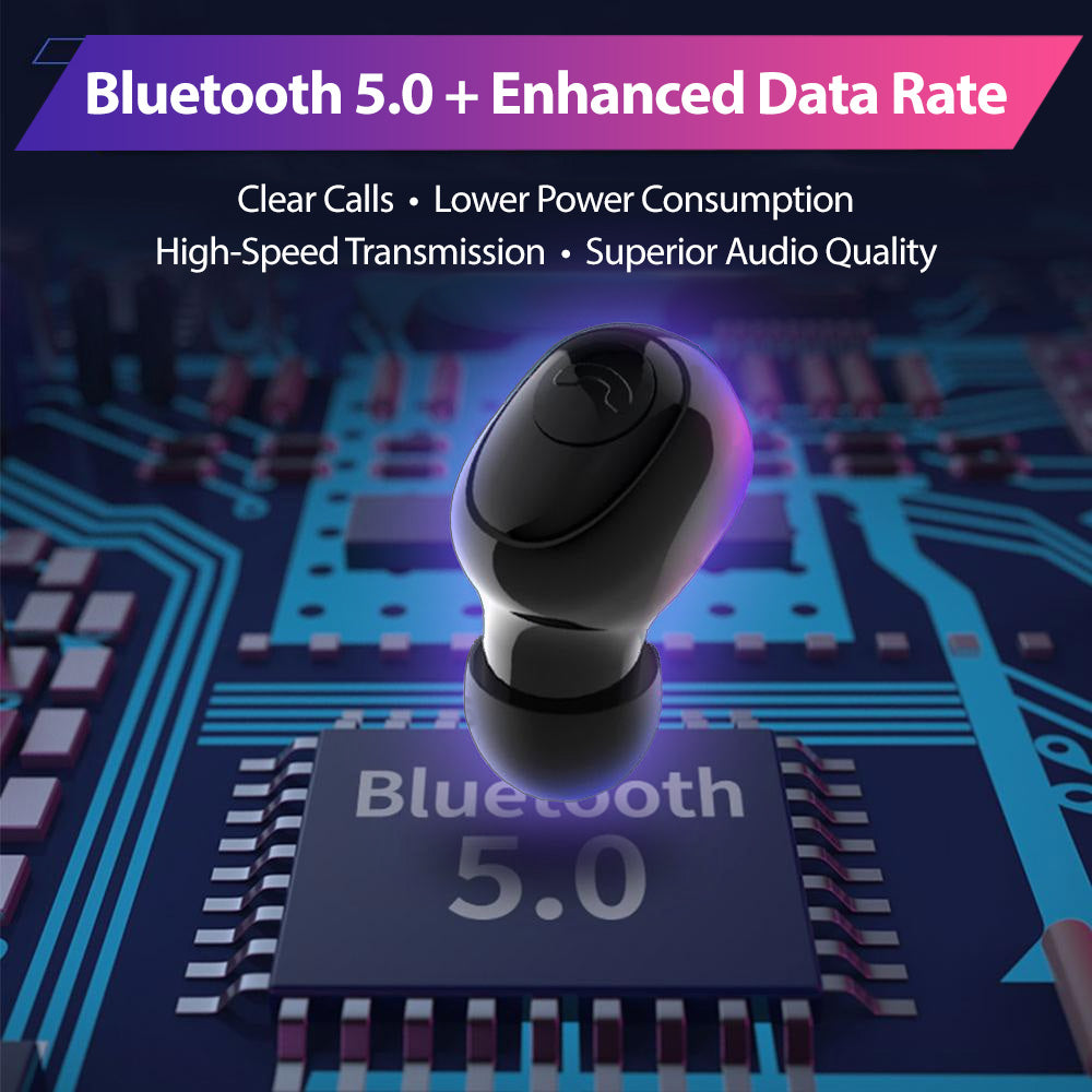 TWS True Bluetooth 5.0 Wireless Earbuds with 2000mAh Charging Case