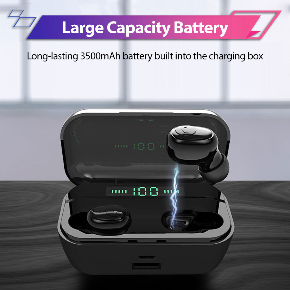TWS True Bluetooth 5.0 Wireless Earbuds with 2000mAh Charging Case