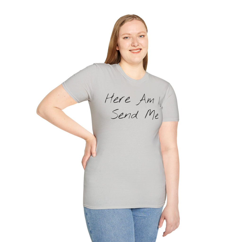 "Here Am I" T-Shirt - Black Letter