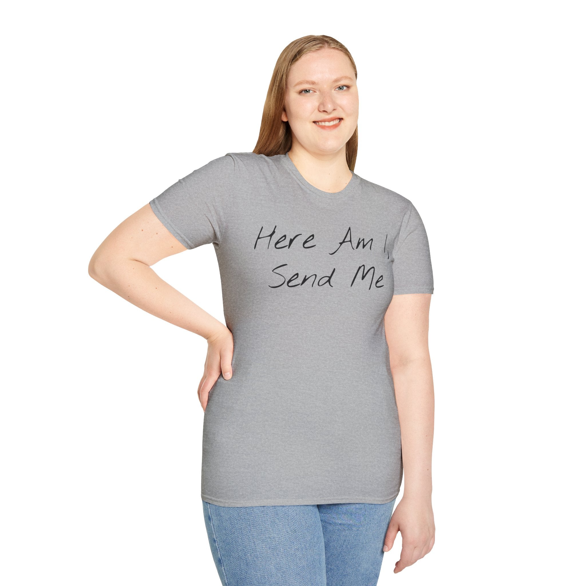 "Here Am I" T-Shirt - Black Letter