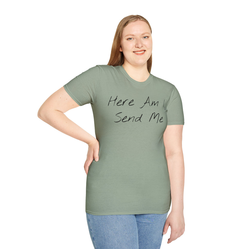 "Here Am I" T-Shirt - Black Letter