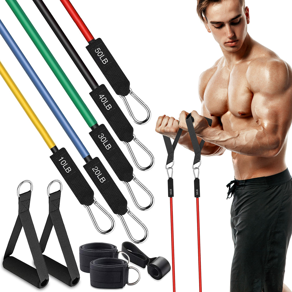 Exercise Resistance Band Set with Handles (11pc Set)