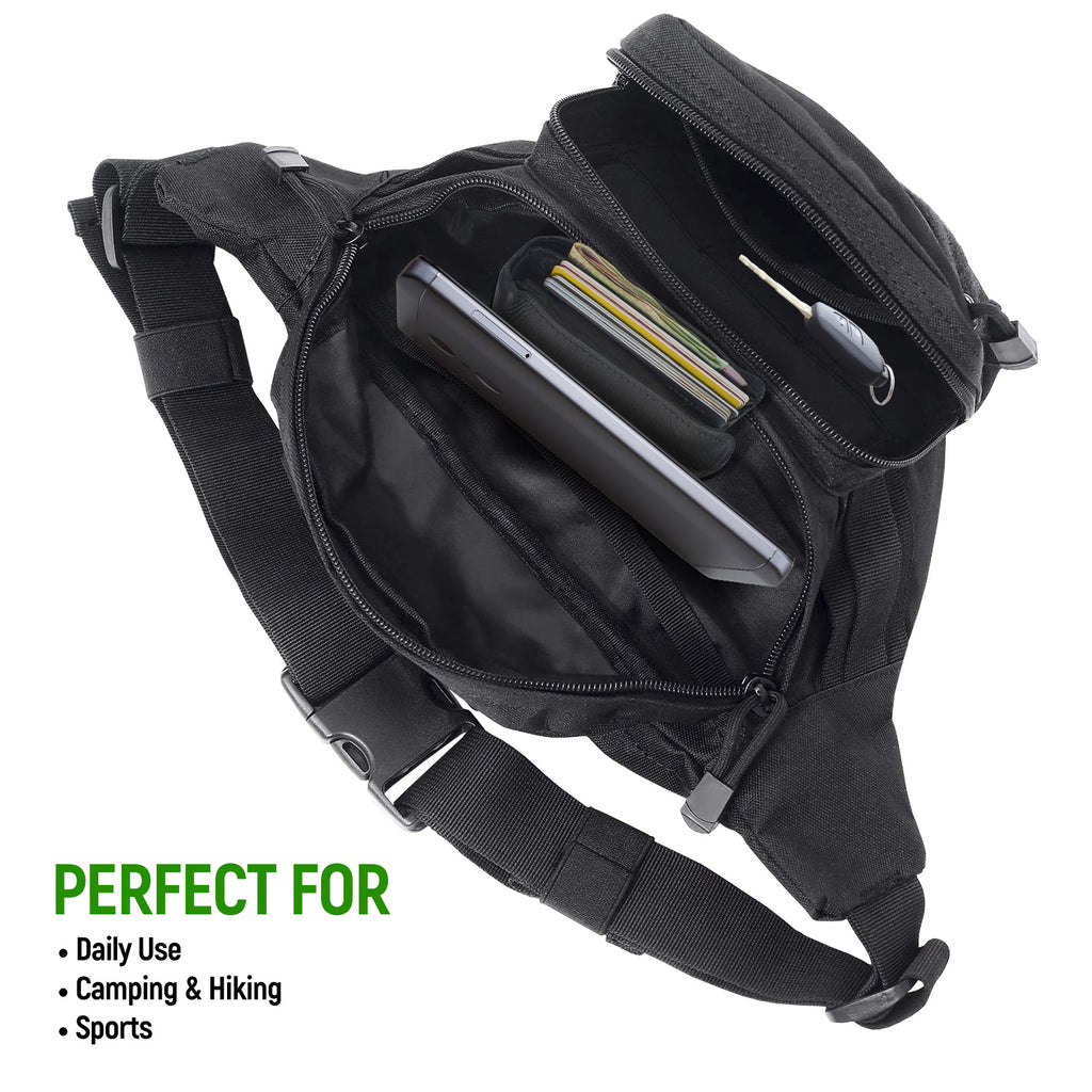 EDC Hunting Tactical Fanny Pack with USA Flag Patch