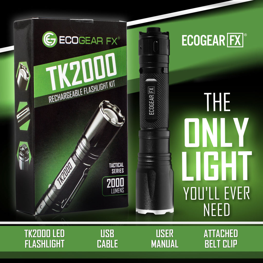 TK2000 - USB Rechargeable LED Tactical Flashlight