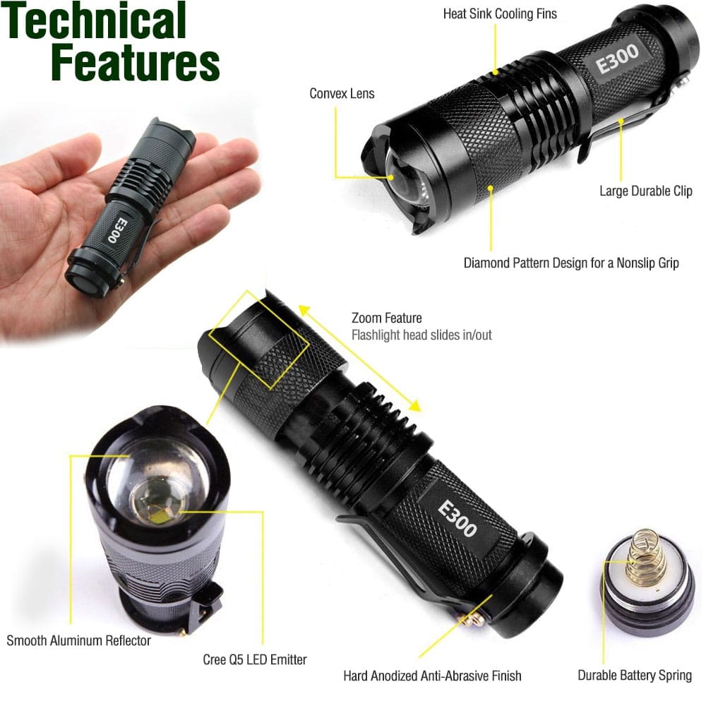 E300 EDC Tactical Flashlight