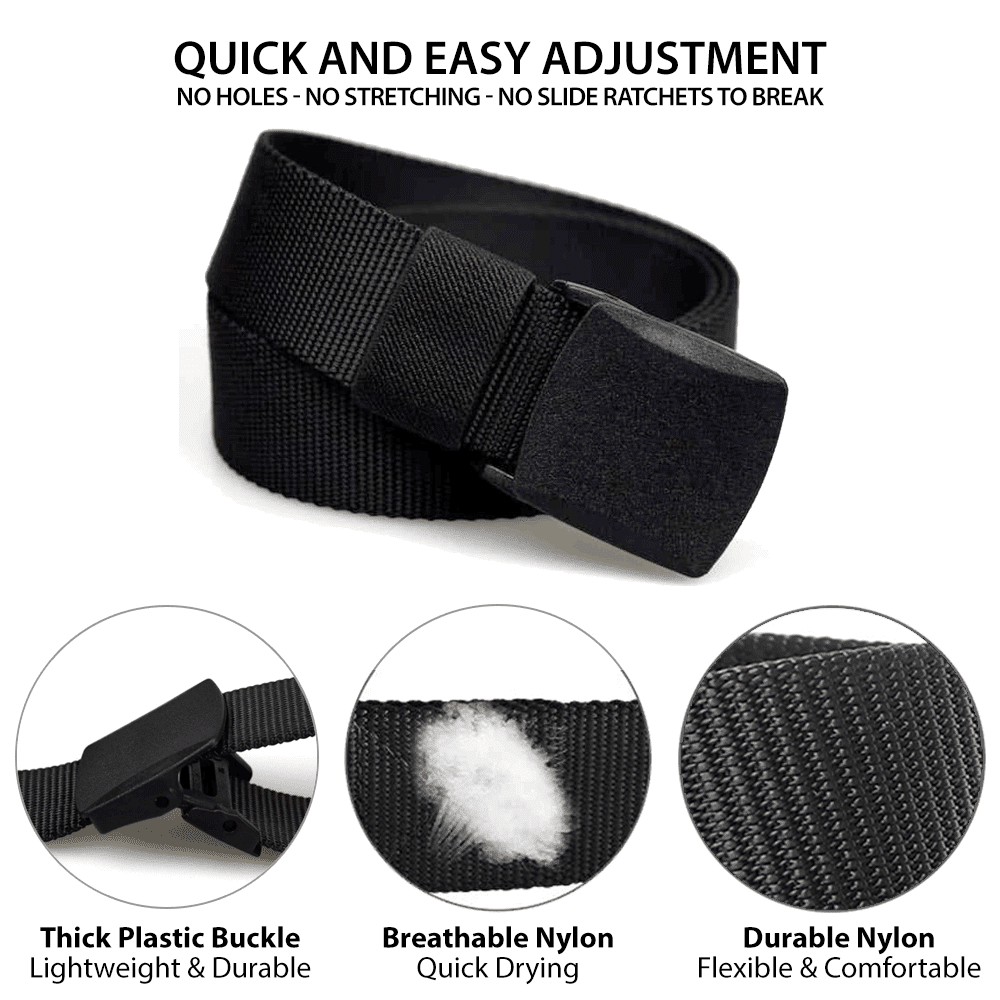 Adjustable Nylon Belt with Plastic Buckle