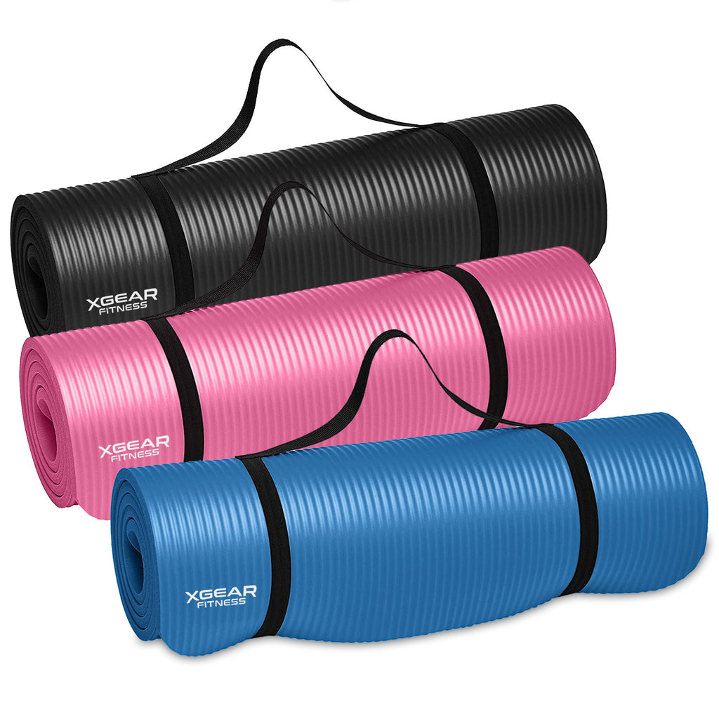 Thick Travel Yoga Mat with Carrying Strap